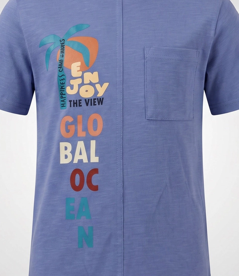 POLERA MANGA CORTA NIÑO  B11021270160 AZUL  BLACK AND BLUE - 4