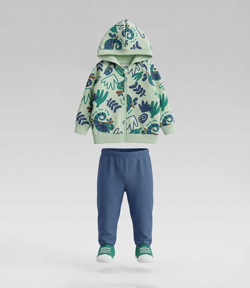 BUZO RECIEN NACIDO  B13191270224 VERDE BLACK AND BLUE - 2