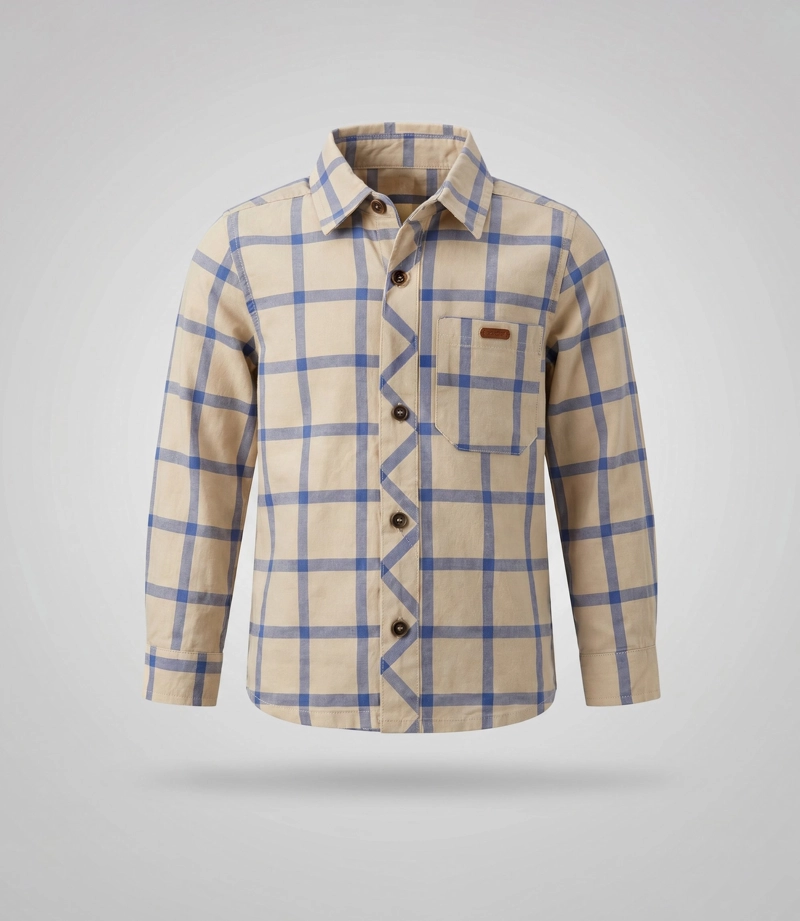 CAMISA MANGA LARGA NIÑO  B11241270403 CRUDO BLACK AND BLUE - 2