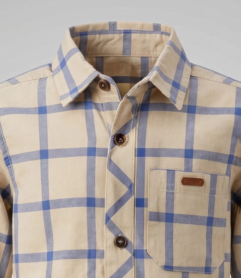 CAMISA MANGA LARGA NIÑO  B11241270403 CRUDO BLACK AND BLUE - 4