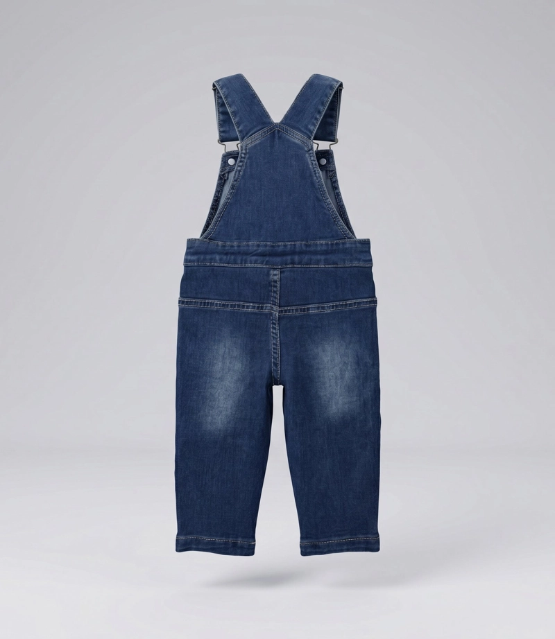 JARDINERA BEBE  B12181270174 DENIM CELESTE BLACK AND BLUE - 2