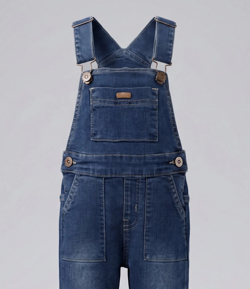 JARDINERA BEBE  B12181270174 DENIM CELESTE BLACK AND BLUE - 3