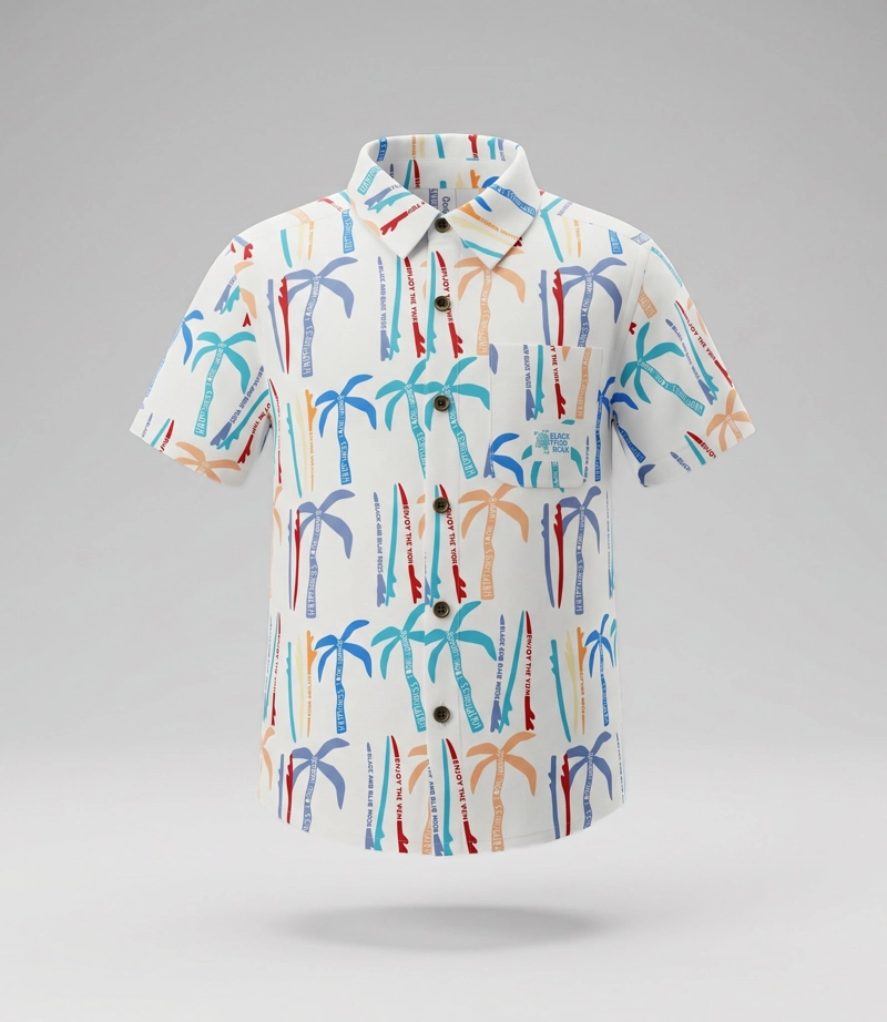 CAMISA MANGA CORTA NIÑO  B11261270103 CRUDO BLACK AND BLUE - 2