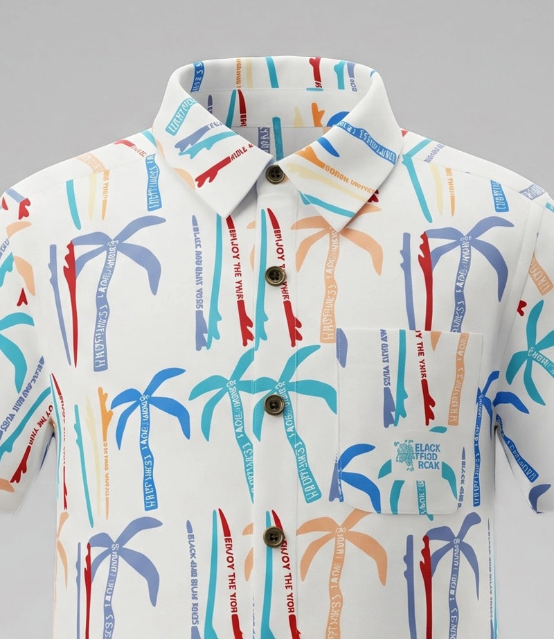 CAMISA MANGA CORTA NIÑO  B11261270103 CRUDO BLACK AND BLUE - 4