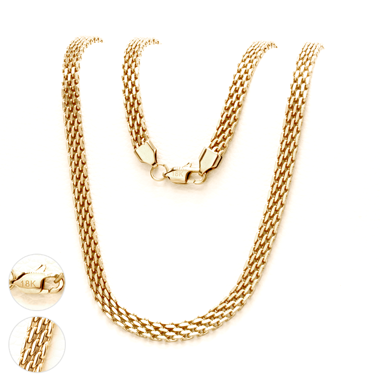 CADENA JOYERIA Y RELOJ ZO ORO LAMINADO 18K CHINESCA 6MM/65CM BROCHE LANGOSTA - 1