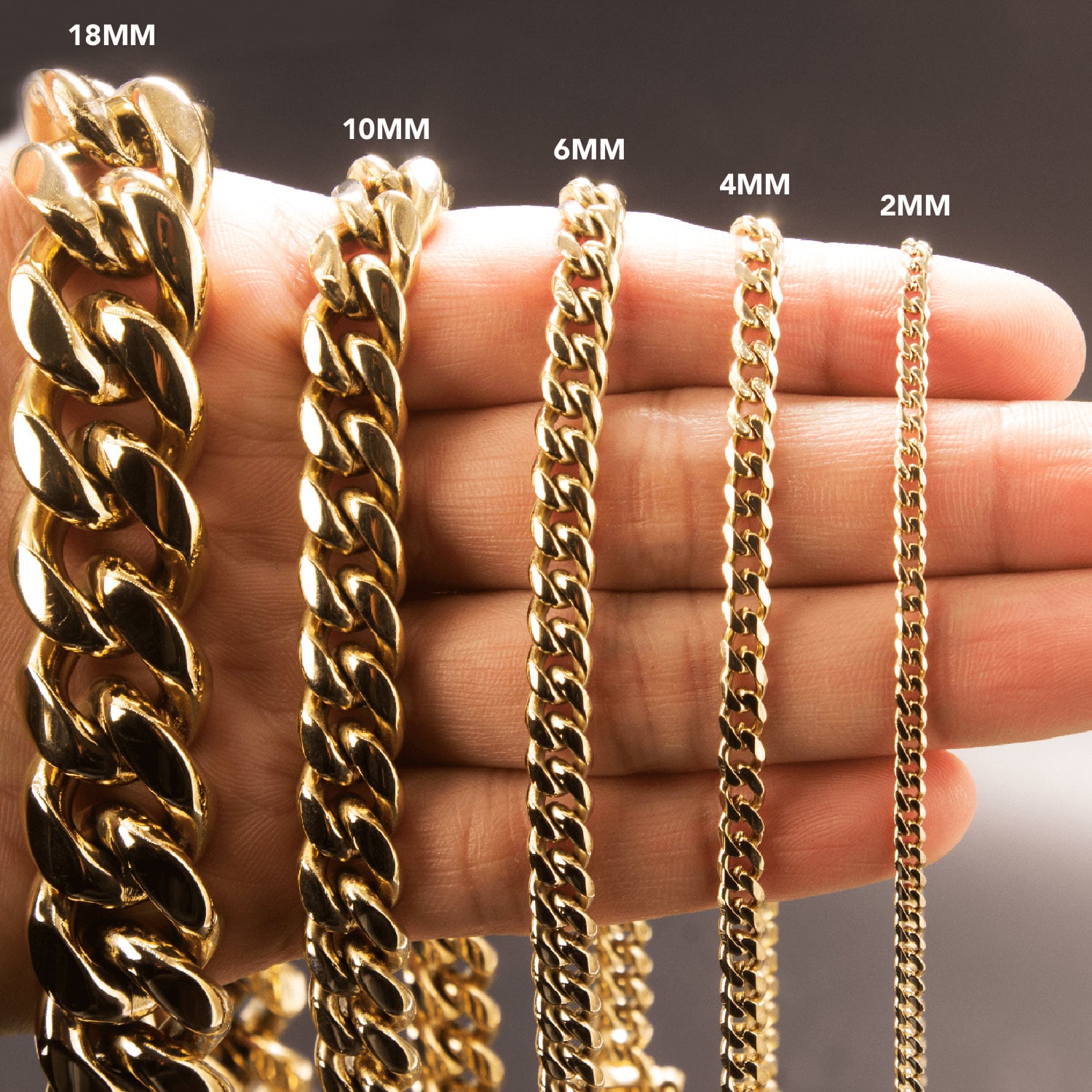 CADENA JOYERIA Y RELOJ ZO ORO LAMINADO 18K CUBANA 2MM/65CM BROCHE LANGOSTA - 2
