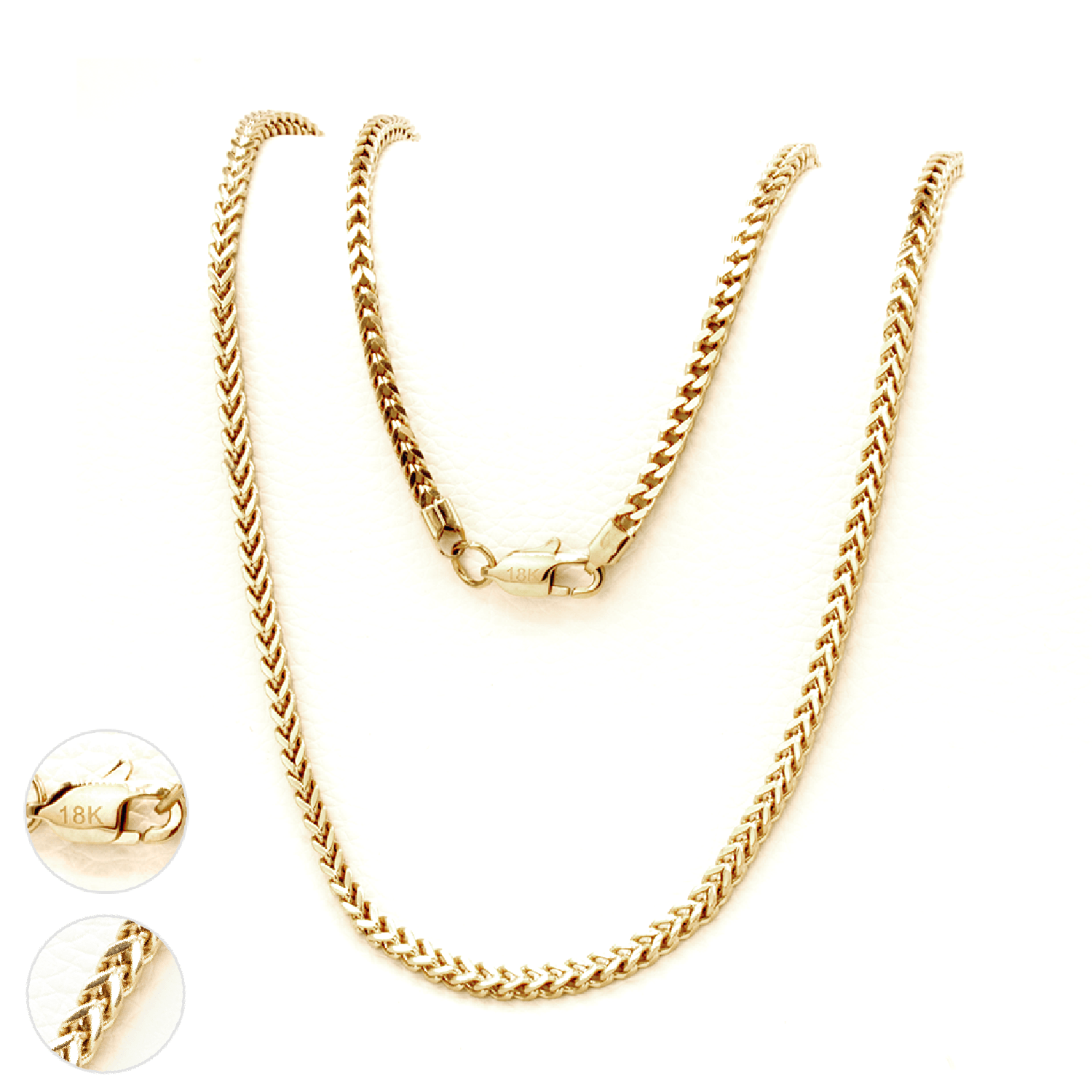 CADENA JOYERIA Y RELOJ ZO ORO LAMINADO 18K ESPIGA 4MM/65CM BROCHE LANGOSTA - 1