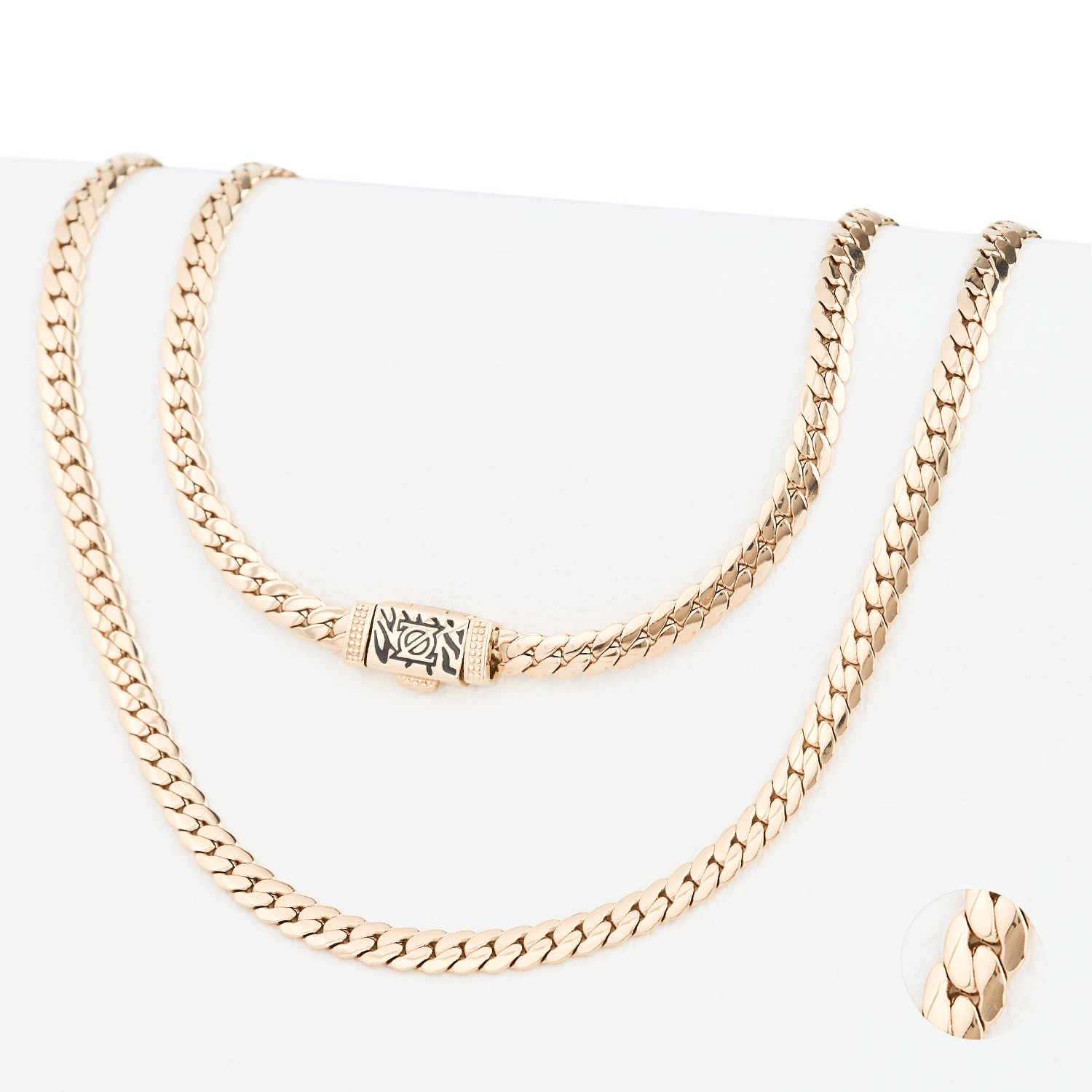 CADENA JOYERIA Y RELOJ ZO ORO LAMINADO 18K SERPIENTE LISA 6MM/45CM BROCHE CEBRA EXCLUSIVO - 1
