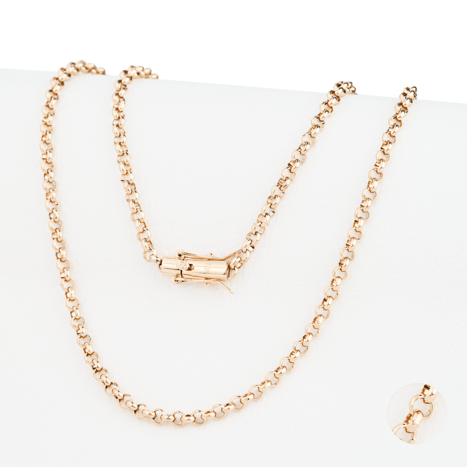 CADENA JOYERIA Y RELOJ ZO ORO LAMINADO 18K ROLO 4MM/45CM BROCHE TUBO - 1