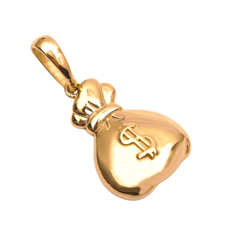 COLGANTE BOLSA DE DINERO ORO LAMINADO 18K - 1