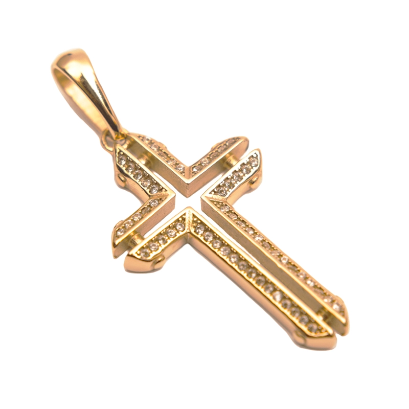 COLGANTE CRUCIFICO DOBLE ORO LAMINADO 18K - 1
