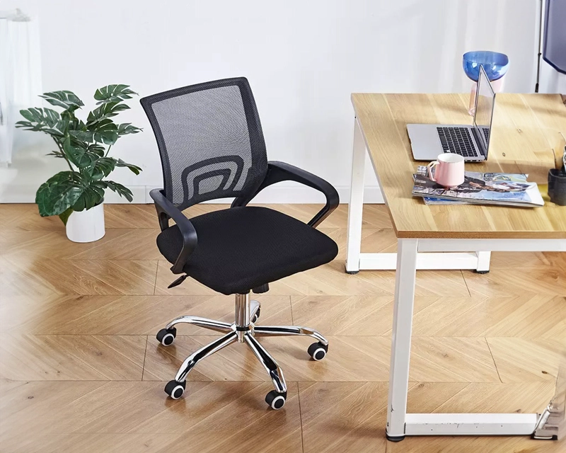 SILLA ESCRITORIO BASIC STORE NIZA CROME MADERA NEGRO - 5