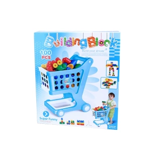 BLOQUES DE CONSTRUCCIÓN MULTICOLOR CARRO DE COMPRAS 100 PIEZAS - 1
