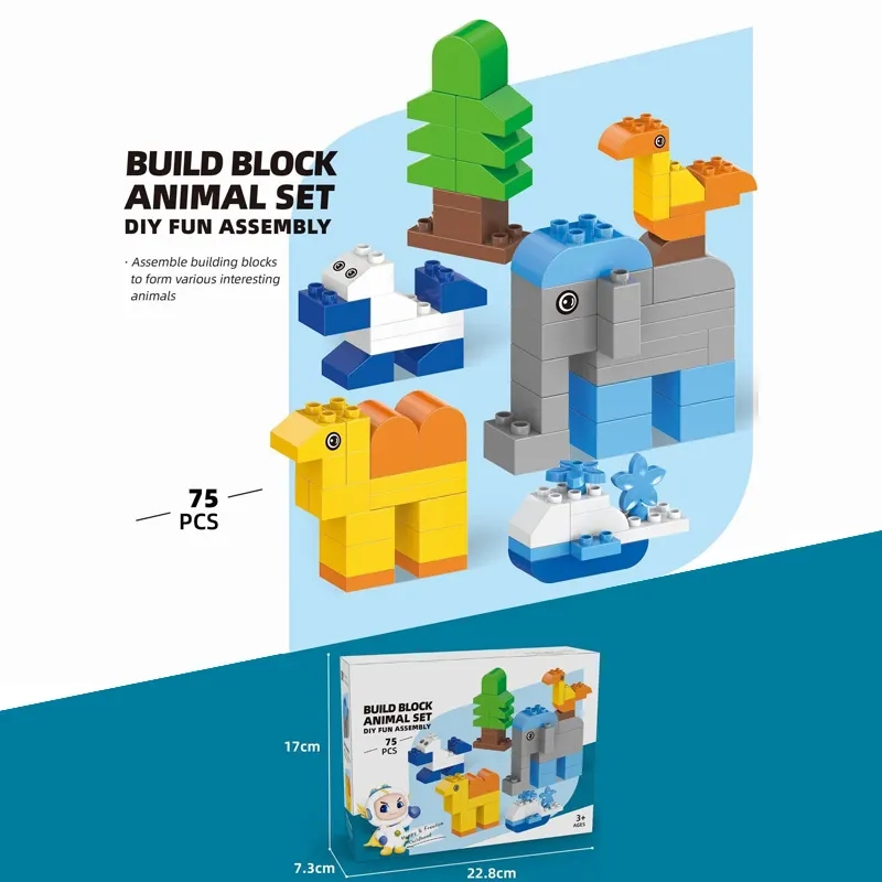 BLOQUES DE CONSTRUCCIÓN MULTICOLOR FIGURAS ANIMALES - 2