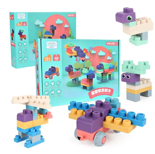 BLOQUES DE CONSTRUCCIÓN MULTICOLOR PARA BEBES - 1