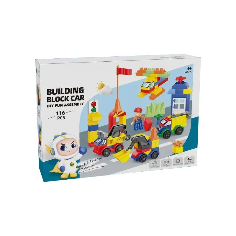 BLOQUES DE CONSTRUCCIÓN MULTICOLOR SET VEHÍCULOS CONSTRUCCIÓN - 1