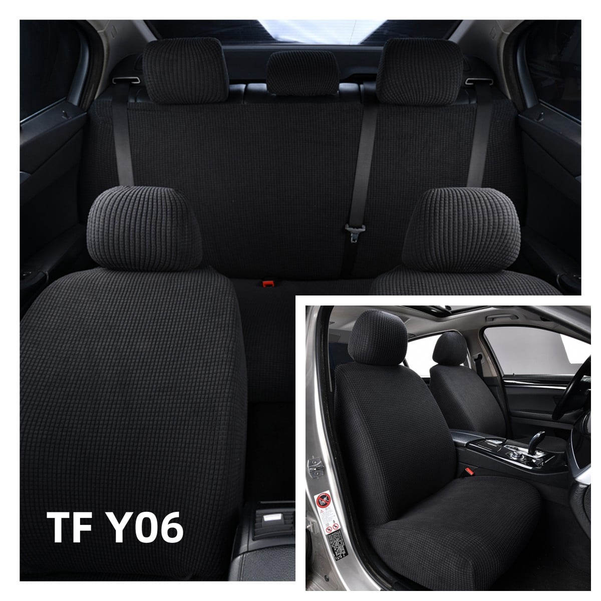 FUNDA CUBREASIENTO TEXTURIZADO DE AUTO ANGELES DEL HOGAR 3 PIEZAS - 1