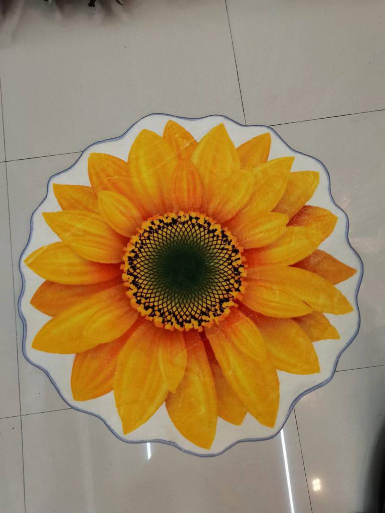 ALFOMBRA ANGELES DEL HOGAR LISA DECORATIVA FORMA FLOR 60 X 90 CM - 1