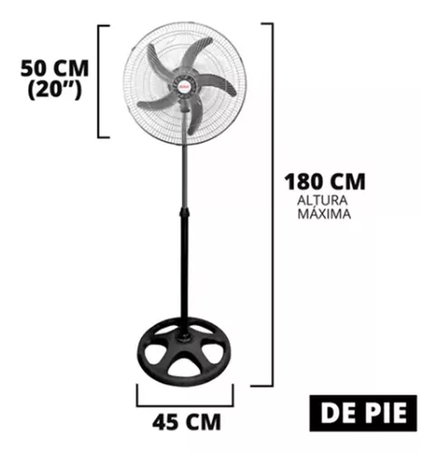 VENTILADOR ANGELES DEL HOGAR DE 5 ASPAS METÁLICA PEDESTAL PARED Y MESA - 2