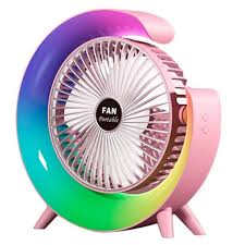 ANGELES DEL HOGAR VENTILADOR DE ESCRITORIO RGB MULTICOLOR LAMPARA PORTÁTIL USB
