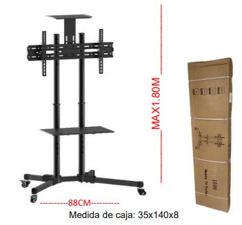 SOPORTE TV BASE PEDESTAL 32 60? MÓVIL RUEDAS HB1500 ANGELES DEL HOGAR - 3