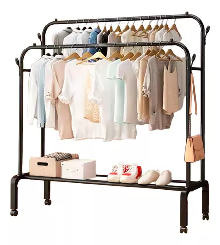 PERCHERO EXHIBIDOR DE ROPA DOBLE BARRA RESISTENTE 35 KG - 1