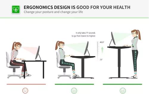 ESCRITORIO DE LUJO ERGONOMICO ELECTRICO DE 140 CM CON ALTURA AJUSTABLE - 2