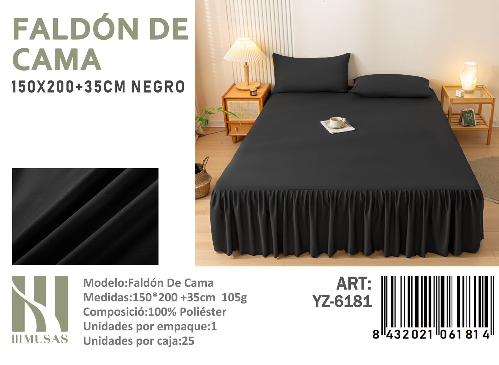 FALDÓN CAMA ANGELES DEL HOGAR 2 PLAZAS - 1