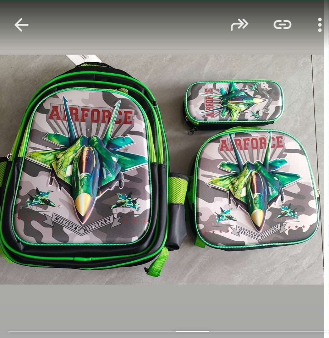 MOCHILA ESCOLAR INFANTIL 3D MAS LONCHERA Y ESTUCHE - 1