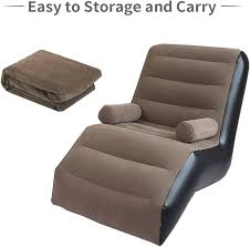 SILLÓN SOFÁ INFLABLE PEREZOSO APOYA BRAZOS + BOMBA MANUAL - 1