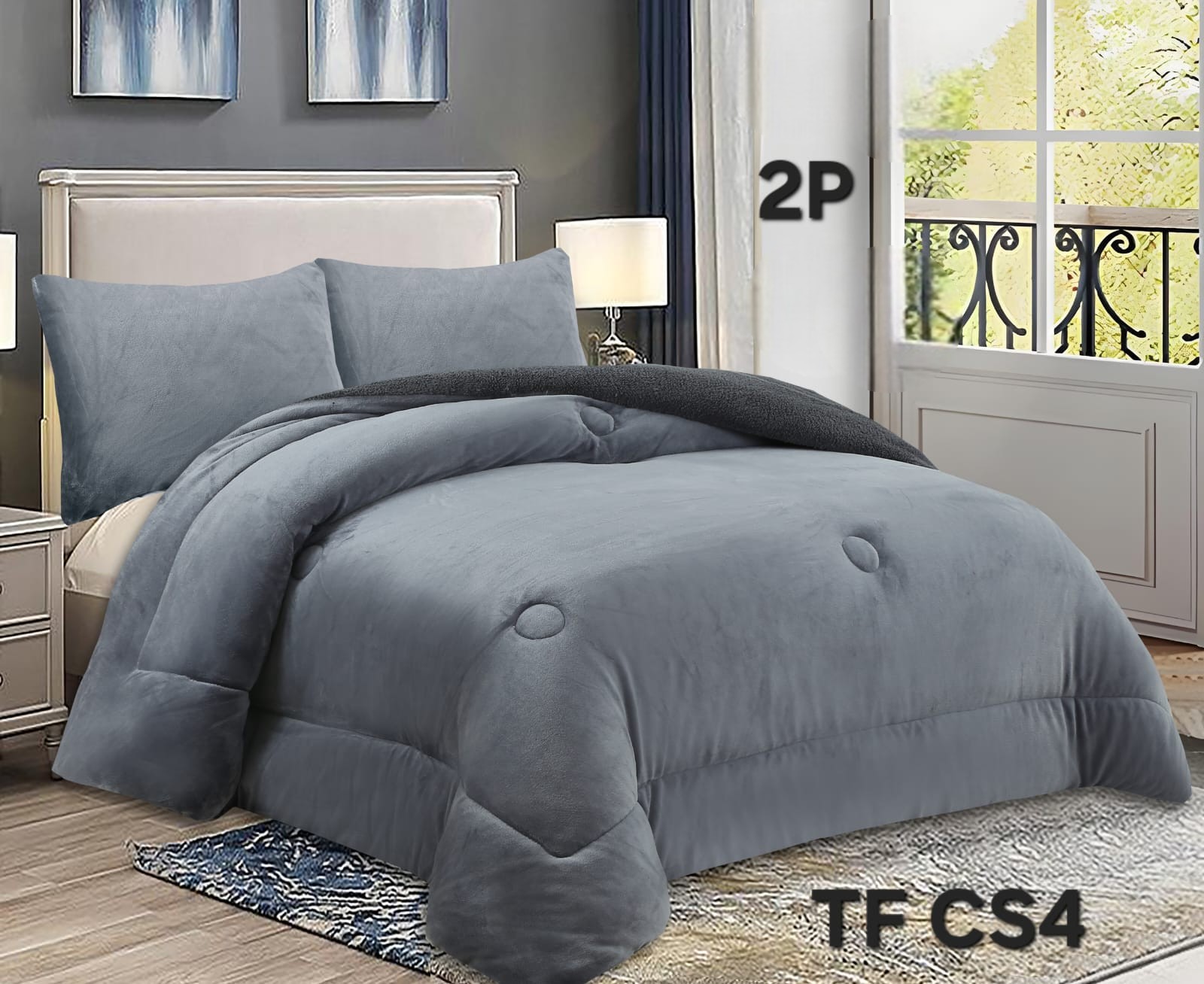 COBERTOR DE INVIERNO PLUSH LISO 2 PLAZAS