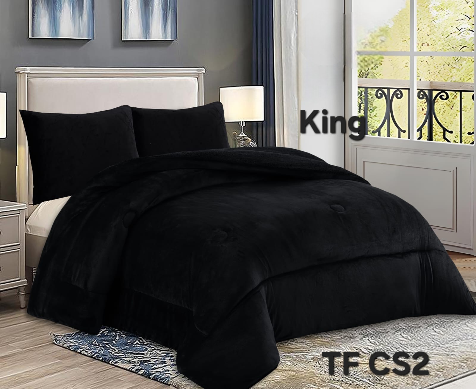 COBERTOR DE INVIERNO PLUSH LISO TAMANO KING