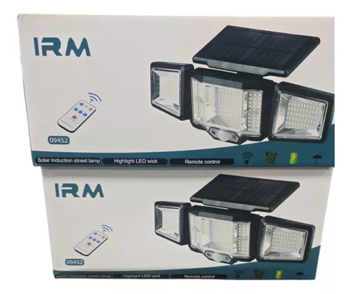 FOCO FAROLA LED SOLAR SENSOR DE MOVIMIENTO 3 CABEZALES - 2