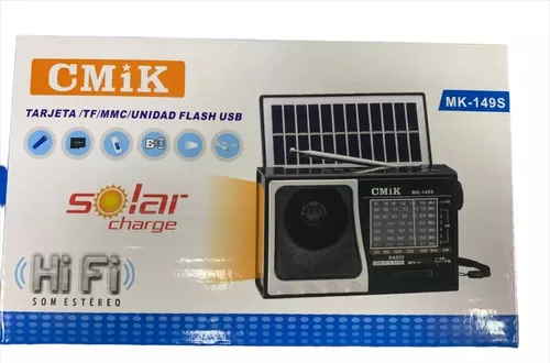 RADIO SOLAR BLUETOOTH USB AUX FUENTE DE CARGA CMIK-151BT - 1