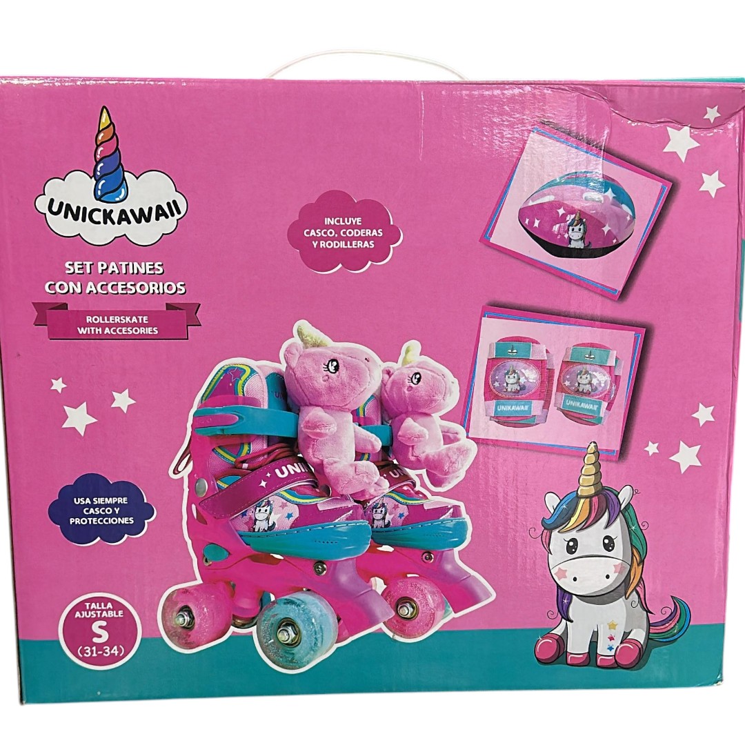 PATÍN PATINES 4 RUEDAS S CON RUEDAS LUMINOSAS UNICORNIO - 3