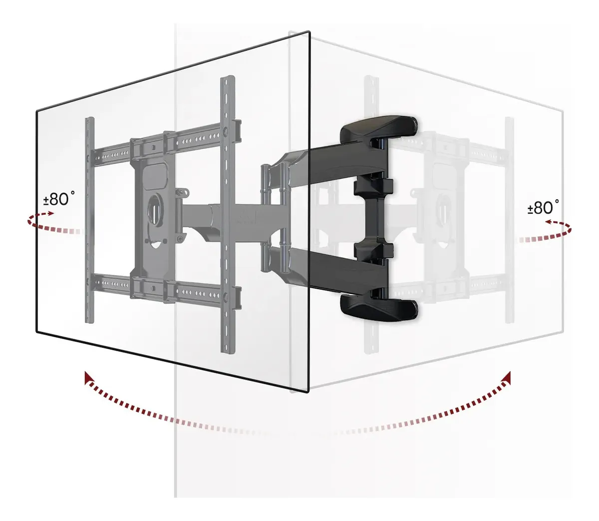SOPORTE 55-85 PULGADAS CON BRAZO ARTICULADO BASE TV UNIVERSAL NEGRO - 3
