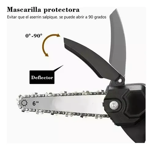 MOTOSIERRA ELÉCTRICA INALÁMBRICA PORTÁTIL DE 6 PULGADAS 1 BATERIA - 3