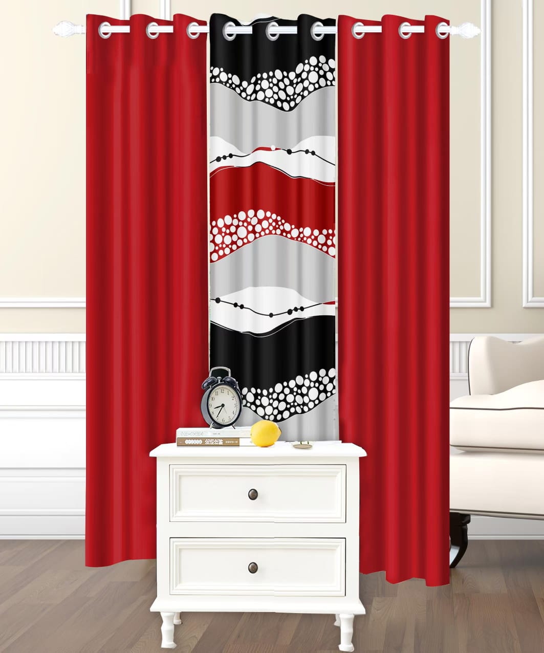 CORTINAS DE ALGODON 3 PAÑOS 97X220CM - 1