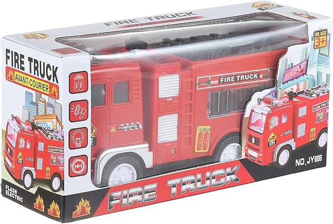 CAMION DE BOMBEROS PARA NINOS, JUGUETE CON LUCES 4D INTERMITENTES - 1