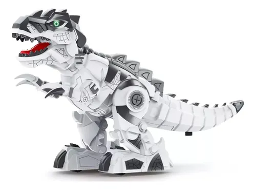 ROBOT DINOSAURIO T REX RUGE LUZ LED MOVIMIENTO JUGUETE - 1