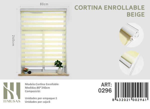 CORTINA ROLLER DIA Y NOCHE 80X240 CM - 1
