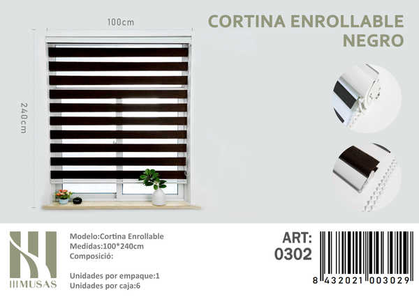 CORTINA ROLLER DIA Y NOCHE 100X240 CM - 1