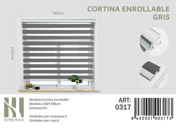CORTINA ROLLER DIA Y NOCHE 160X240 CM - 1