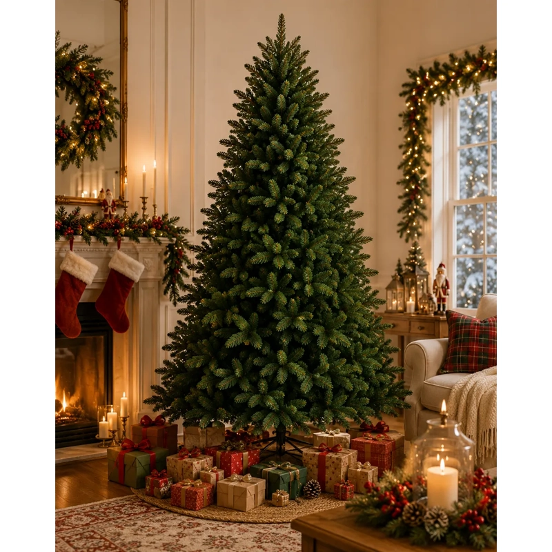 ARBOL DE NAVIDAD ARTIFICIAL HOJA REALISTA 210CM SDS51 - 2