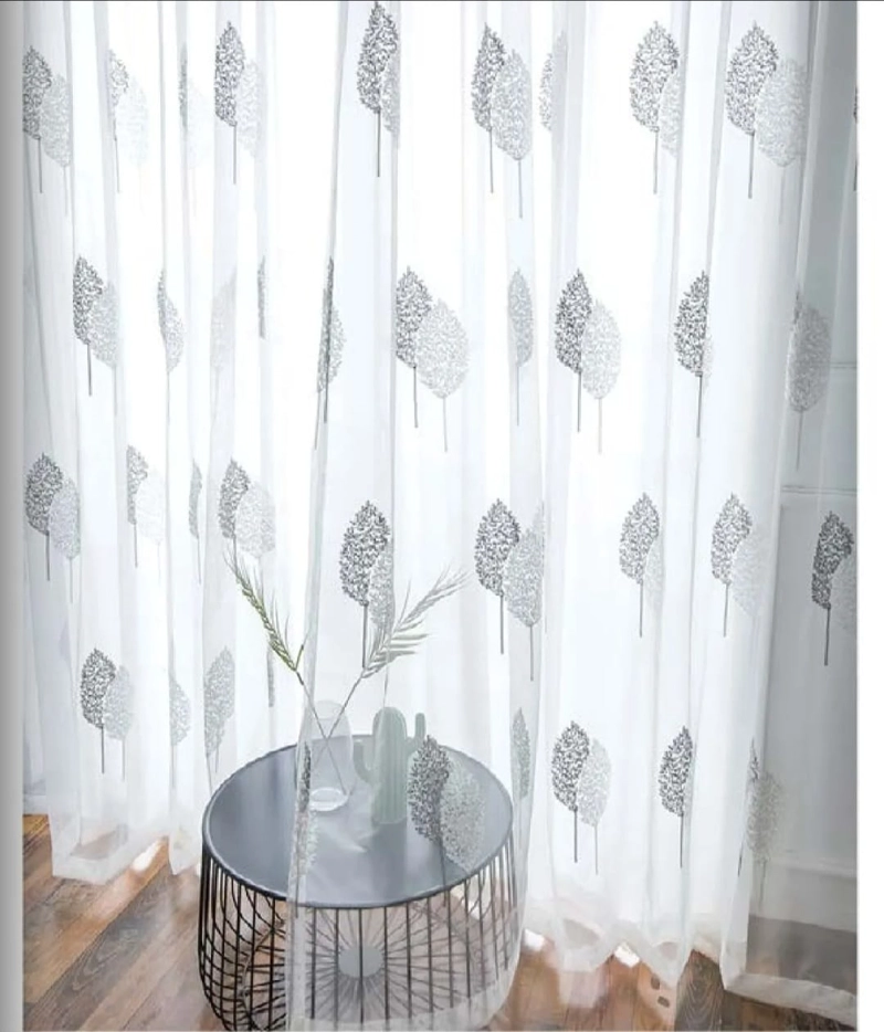 CORTINA VELO VISILLO BORDADO 140 X 230 CM 2 PAÑOS - 1