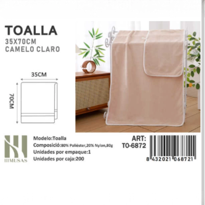 TOALLA DE MICROFIBRA SUAVE 35X70CM IMUSSA - 1