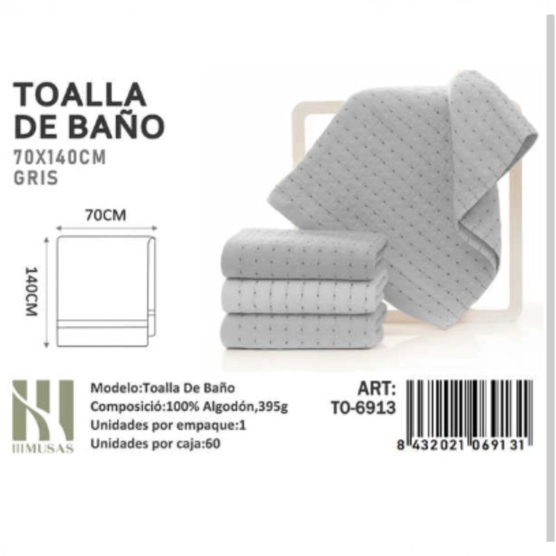 TOALLAS 100% ALGODON CON DETALLES BORDADOS 70X140 - 1