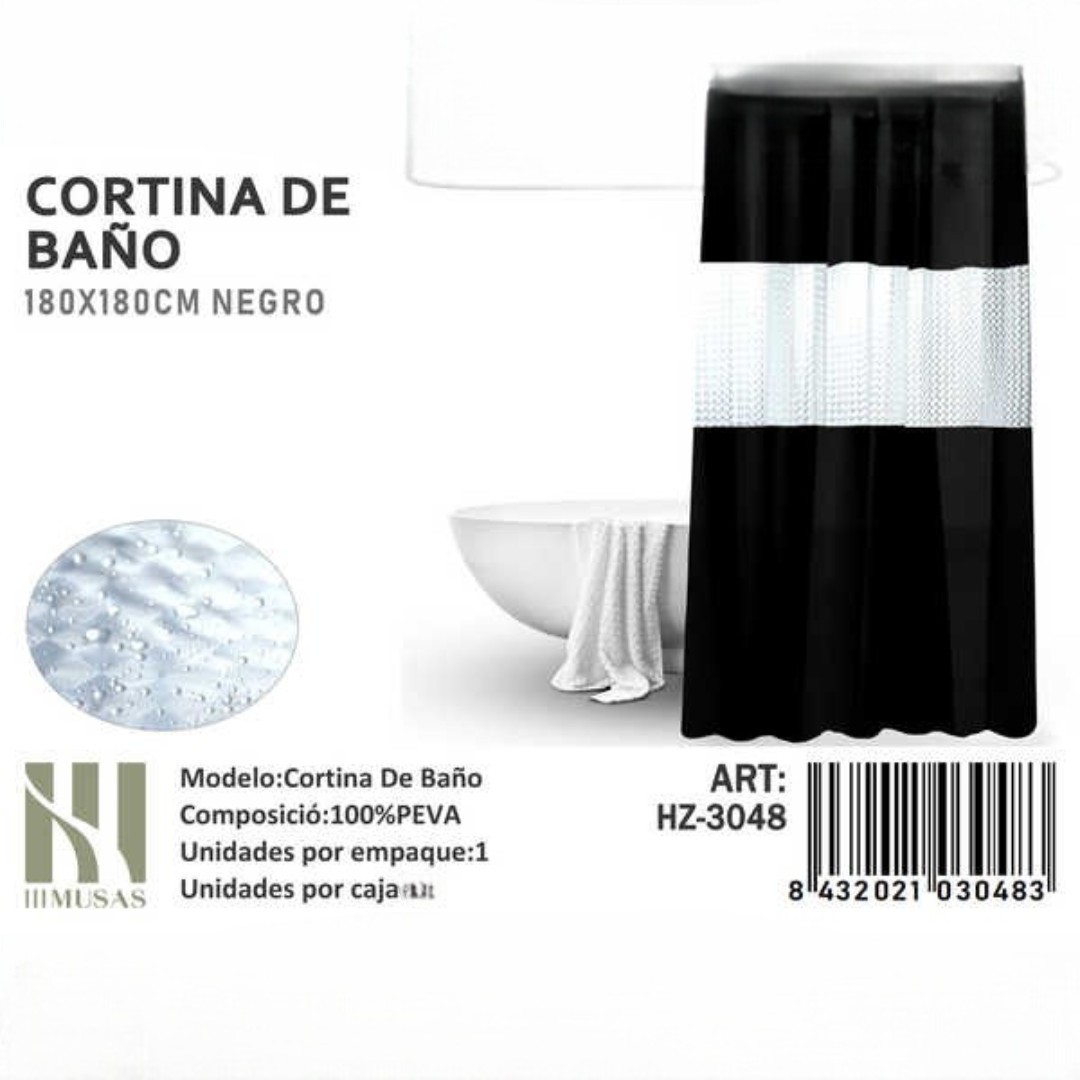 CORTINA DE BAÑO IMPERMEABLE 180X180CM - 2