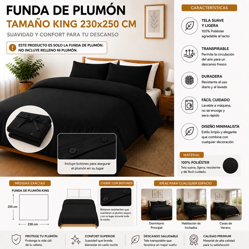 FUNDA DE PLUMON ROUSS TAMAÑA KING - 1