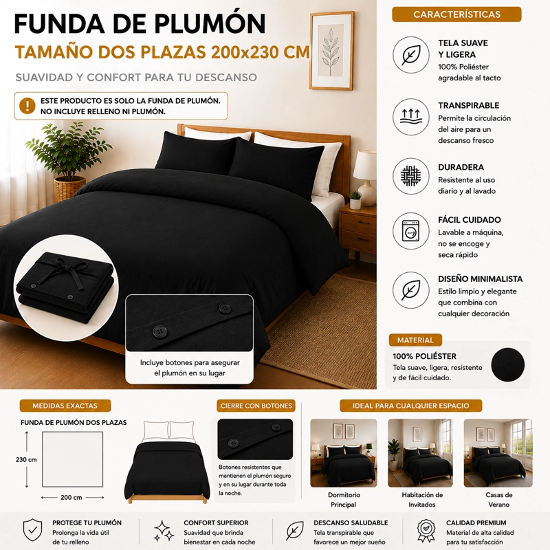 FUNDA DE PLUMON ROUSS 2 PLAZAS - 1